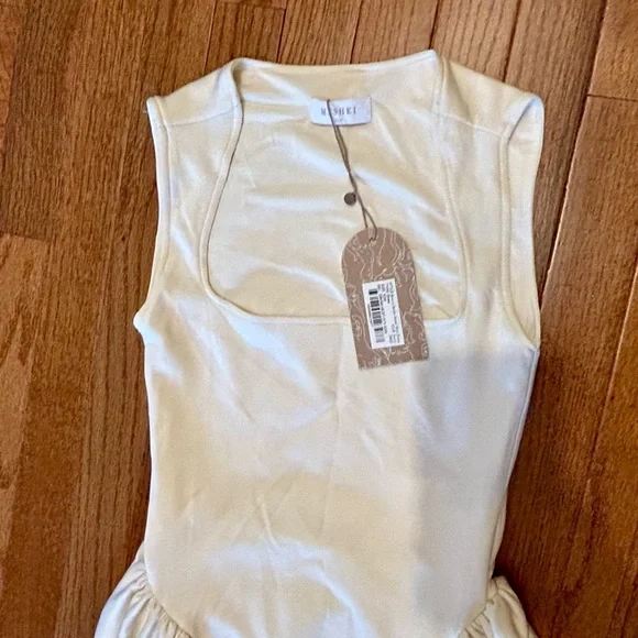 Meshki XXS White/Cream Scuba Jersey Midi Dress - Picture 4 of 4